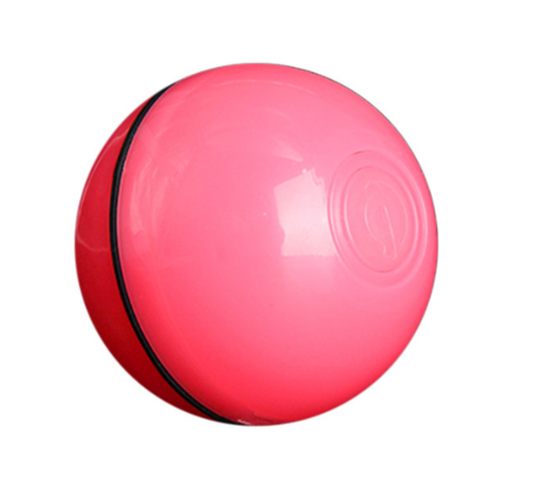 Automatic obstacle-sensing cat toy ball - closeup side view