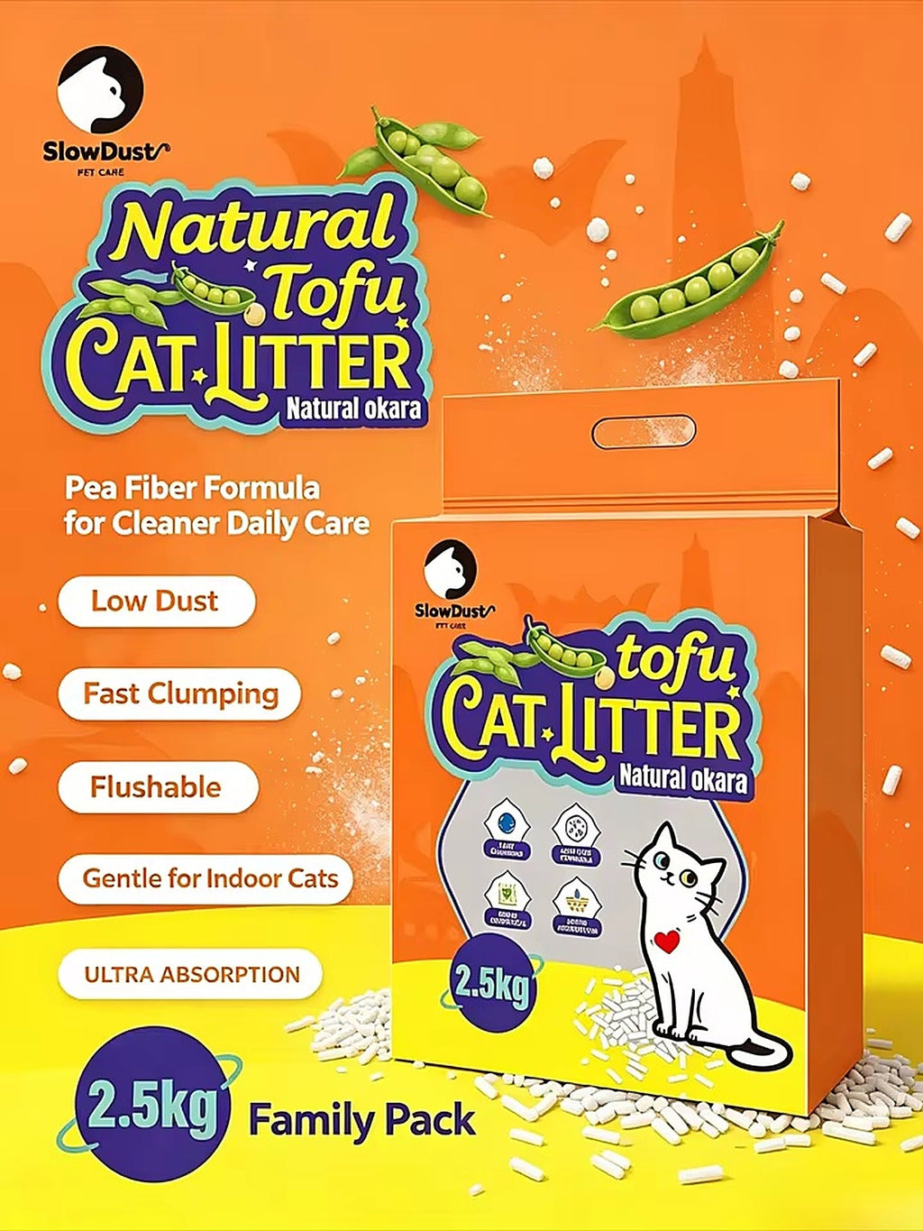 PawandLuna Tofu Clumping Cat Litter, 2-Pack