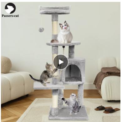 PawandLuna Cat Tree House Tower with Toy Mouse