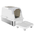 PawandLuna Enclosed Stainless Steel Litter Box, Extra Large