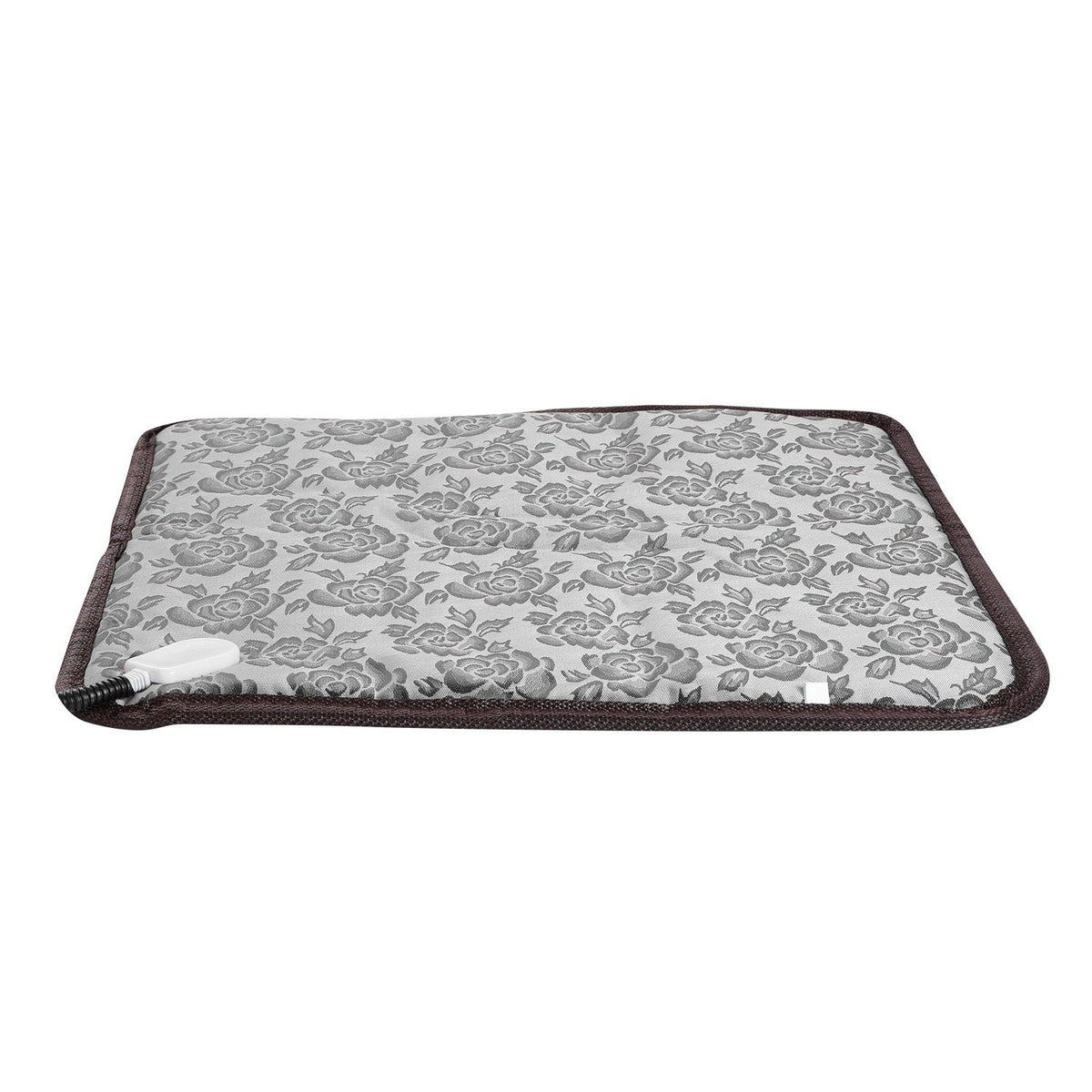 PawandLuna waterproof pet heating pad, flat view with power cord and switch